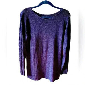 Rachel Zoe‎ large Navy blue open weave back and sleeve sweater. Worn once.